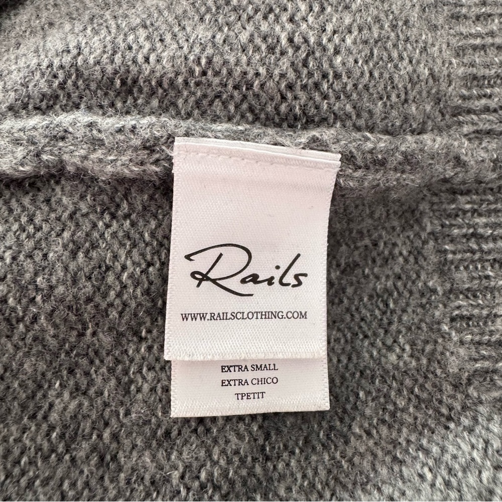 Rails Cashmere Soft Wool Blend Lightning Bolt Gray Sweater Luxury Soft Size XS - Picture 8 of 9